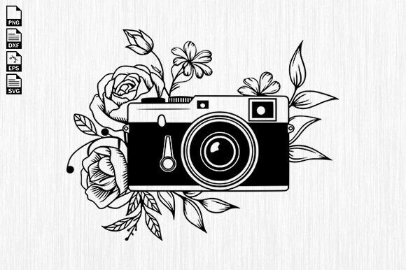 Camera Svg, Floral Camera Svg Design