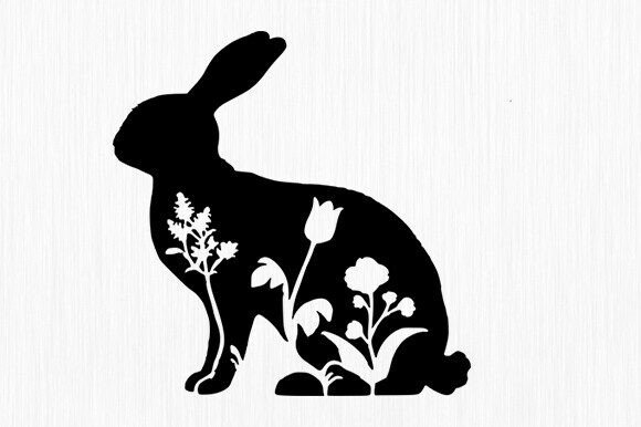 Easter Bunny Flowers Svg, Floral Rabbit