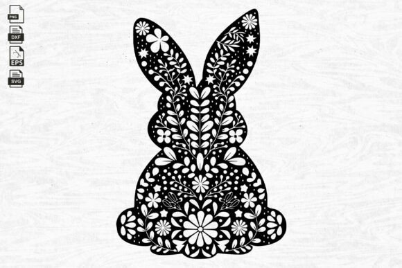 Easter SVG, Floral Easter Bunny, Spring