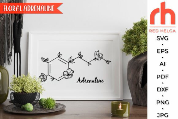 Floral Adrenalin SVG, Flower Molecule