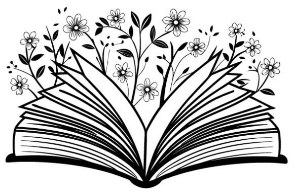 Floral Book Svg, Book with Flowers