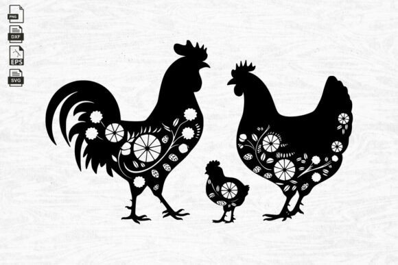 Floral Chicken SVG, Chicken, Cricut, Hen