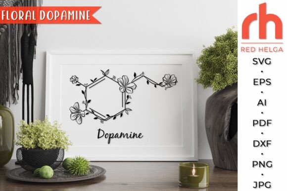 Floral Dopamine SVG, Flower Molecule