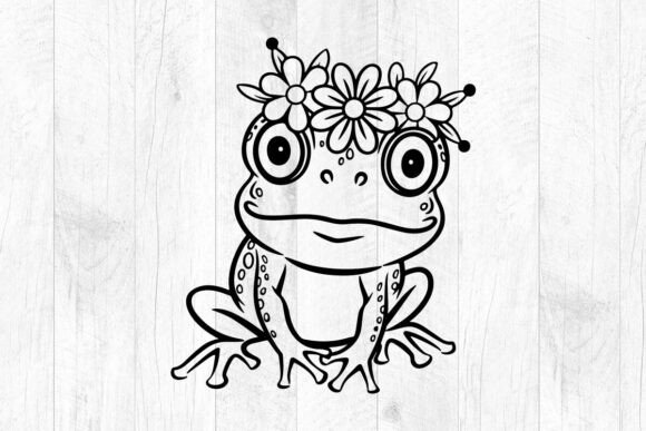 Floral Frog SVG, Animal Face Svg, Flower