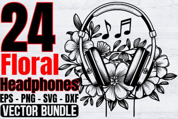 Floral Headphones Svg Bundle