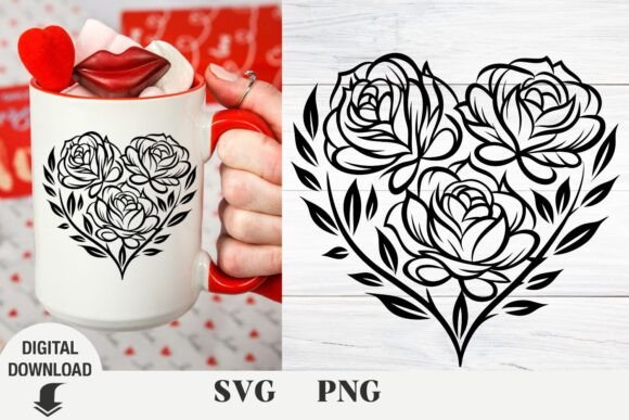 Floral Heart Svg, Valentine's Day, Spring