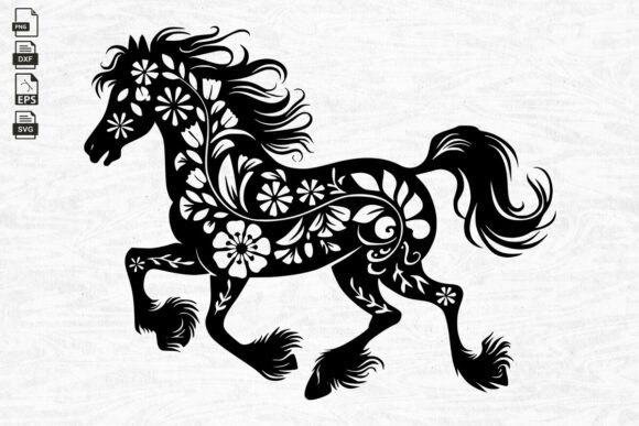 Floral Horse Svg, Horse, Farmhouse Svg