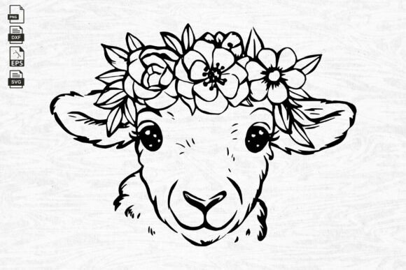Floral Lamb SVG, Sheep, Easter Svg