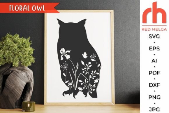 Floral Owl SVG, Forest Animal Cut File