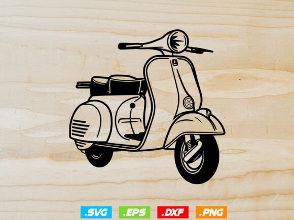 Floral Scooter Svg, Motor Bike Svg