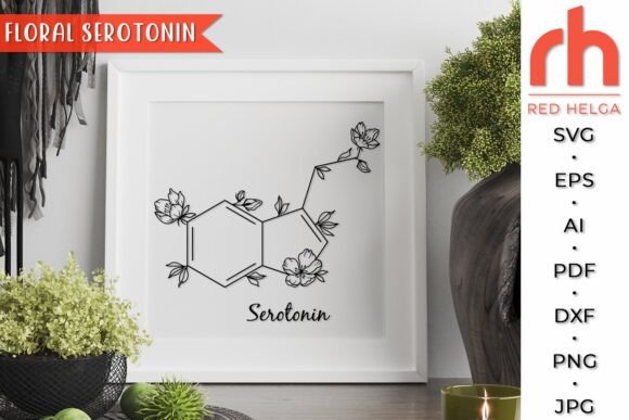 Floral Serotonin SVG, Flower Molecule