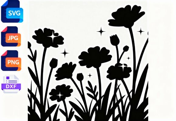 Floral Silhouette SVG Cut File