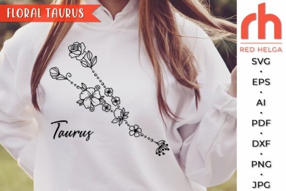 Floral Taurus SVG, Flower Zodiac Design