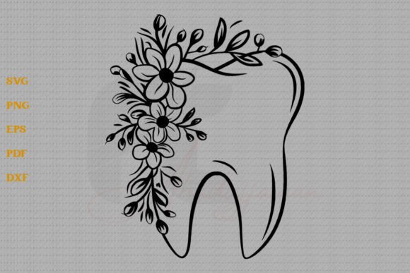 Floral Tooth SVG: A Unique Embroidery Design