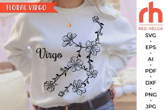 Floral Virgo SVG, Flower Zodiac Cut File