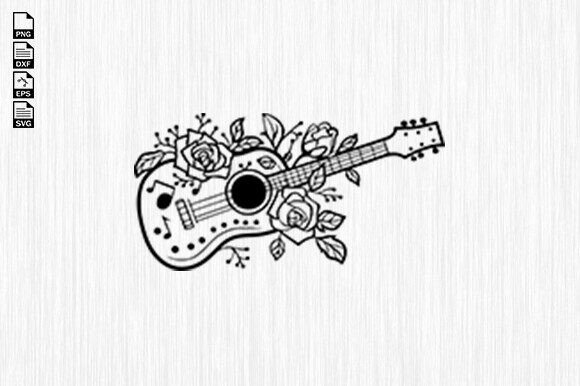 Guitar Svg, Floral with Guitar Svg