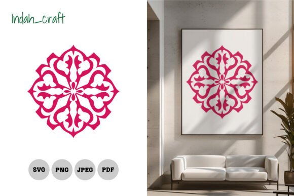Isolated Floral Mandala SVG Clipart