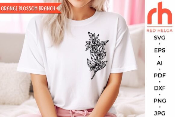 Orange Blossom Branch SVG, Floral Shirt
